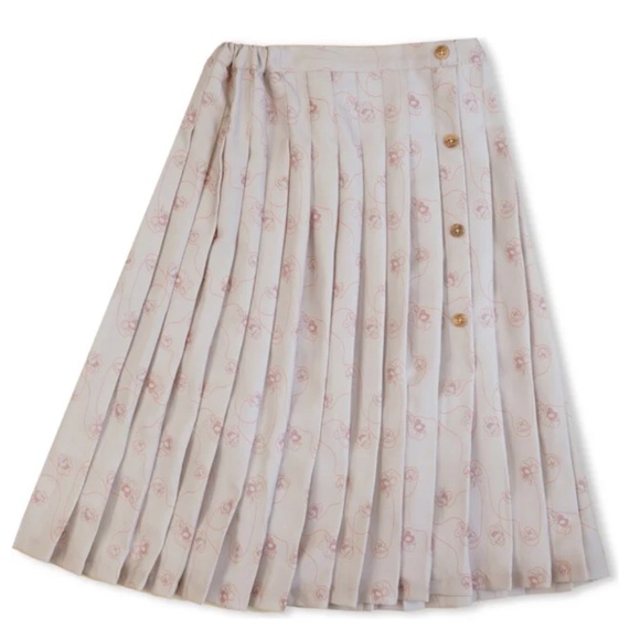 Girls Pleated Floral Midi Skirt - Picture 1 of 4